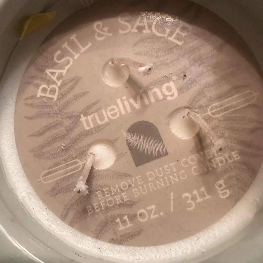 True Living Basil & Sage Candle Set 11oz each